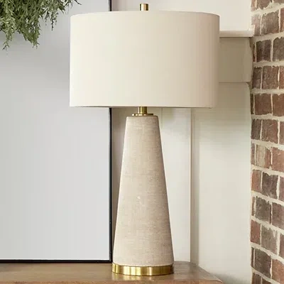 Kirkland's Fowler Ribbed Taper Table Lamp In Neutral