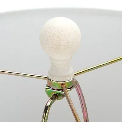 Kirkland's Distressed Ivory & Gold Column Table Lamp In Multi