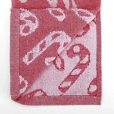 Kirkland's Jacquard Candy Cane Kitchen Towels In Pink