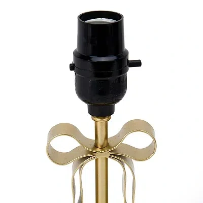 Kirkland's Bow Table Lamp With Red Scalloped Shade In Red