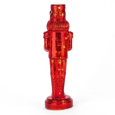 Kirkland's Led Red Glass Nutcracker Figurine In Red