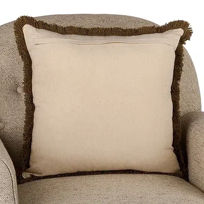 Kirkland's Botanical Print Fringe Pillow In Brown