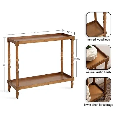 Kirkland's Rustic Bellport Console Table In Brown