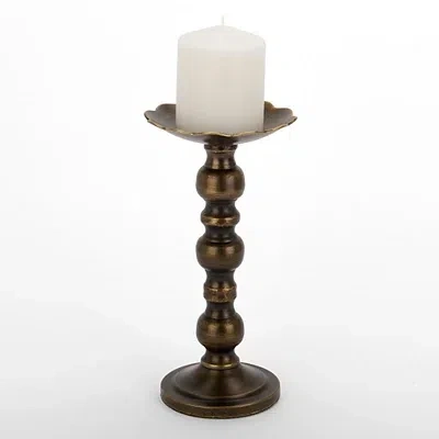 Kirkland's Metal Pillar Candle Holder In Brown
