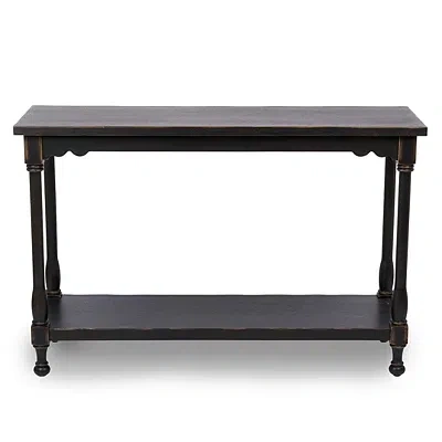 Kirkland's Distressed Black Wood Dain Console Table In Black