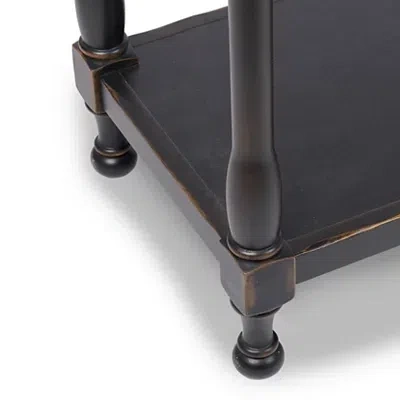 Kirkland's Distressed Black Wood Dain Console Table In Black