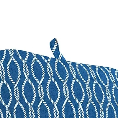 Kirkland's Regatta Navy Lattice Outdoor Chaise Cushion In Blue