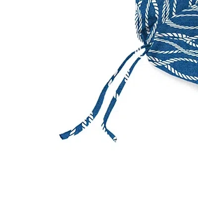 Kirkland's Regatta Navy Lattice Outdoor Chaise Cushion In Blue