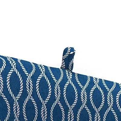 Kirkland's Regatta Navy Lattice Outdoor Chaise Cushion In Blue