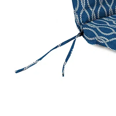 Kirkland's Regatta Navy Lattice Outdoor Chaise Cushion In Blue