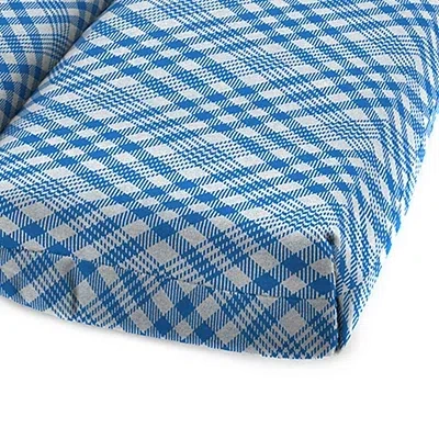 Kirkland's Wetland Blue Plaid Outdoor Chaise Cushion In Blue