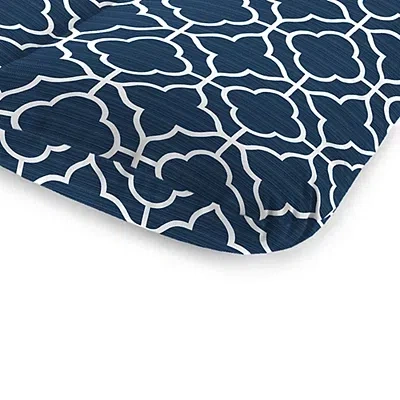 Kirkland's Quatrefoil Outdoor Chaise Cushion In Blue