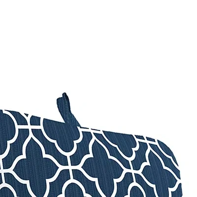 Kirkland's Quatrefoil Outdoor Chaise Cushion In Blue