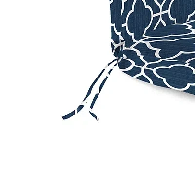 Kirkland's Quatrefoil Outdoor Chaise Cushion In Blue