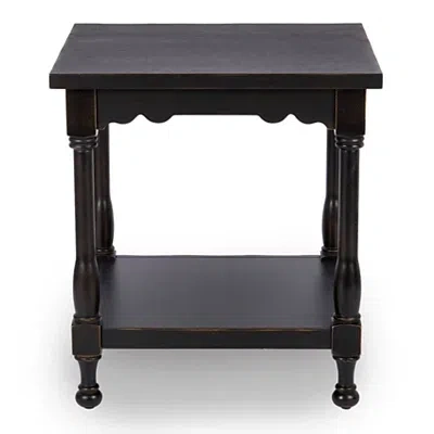 Kirkland's Distressed Black Wood Square Dain End Table In Black
