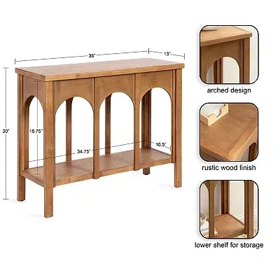 Kirkland's Rustic Brown Wood Arch Ella Console Table In Brown