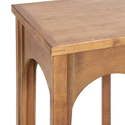 Kirkland's Rustic Brown Wood Arch Ella Console Table In Brown