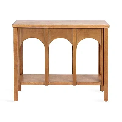 Kirkland's Rustic Brown Wood Arch Ella Console Table In Brown