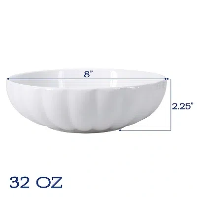 Kirkland's Porcelain Petal Dinner Bowls In White