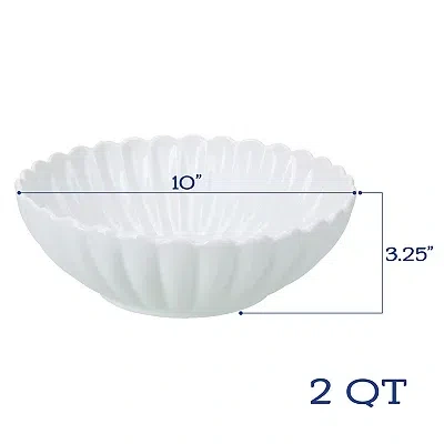 Kirkland's Porcelain Petal Serving Bowl & Platter Set In White