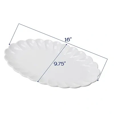 Kirkland's Porcelain Petal Serving Bowl & Platter Set In White