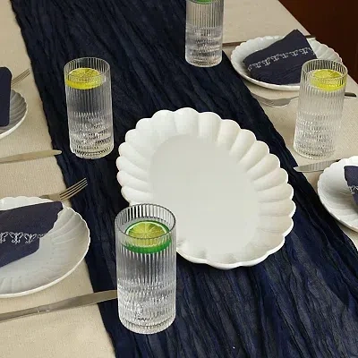 Kirkland's Porcelain Petal Serving Bowl & Platter Set In White