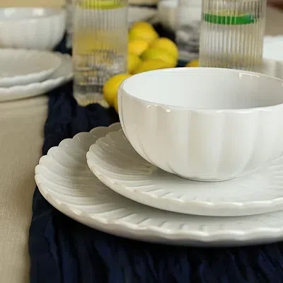 Kirkland's Porcelain Petal Cereal Bowls In White