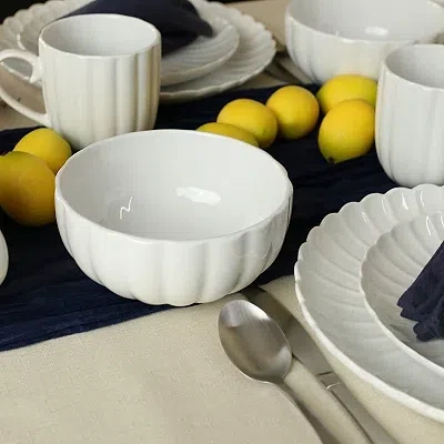 Kirkland's Porcelain Petal Cereal Bowls In White