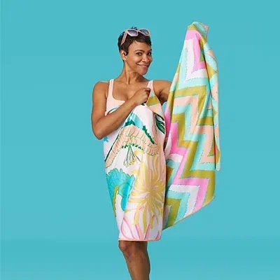 Kirkland's Seahorses Reversible Microfiber Beach Towel In Multi