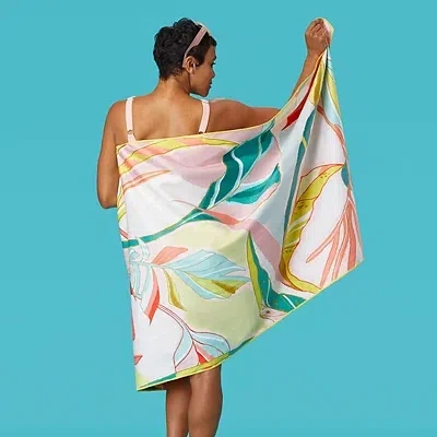 Kirkland's Exotic Leaf Reversible Microfiber Beach Towel In Multi