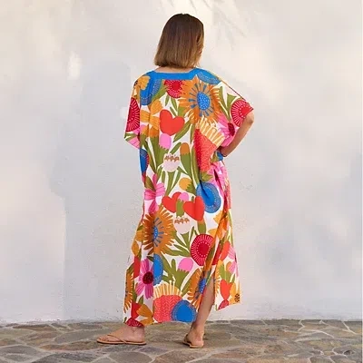 Kirkland's Jolies Fleurs One Size Caftan In Multi