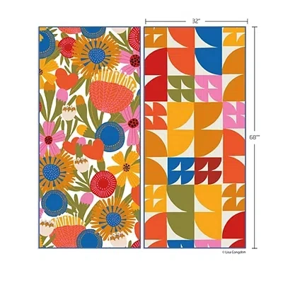 Kirkland's Jolies Fleurs Reversible Microfiber Beach Towel In Multi