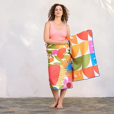 Kirkland's Jolies Fleurs Reversible Microfiber Beach Towel In Multi