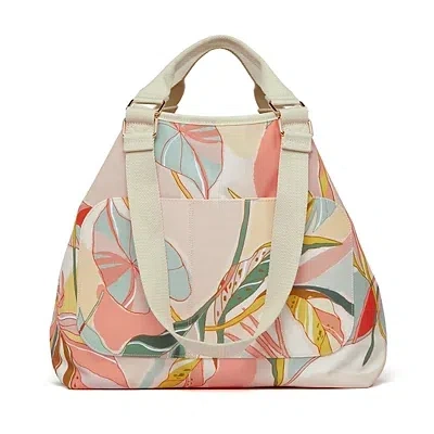 Kirkland's Exotic Leaves Extra Large Tote Bag In Pink