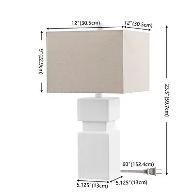 Kirkland's Square Stacked Zoe Table Lamp In White