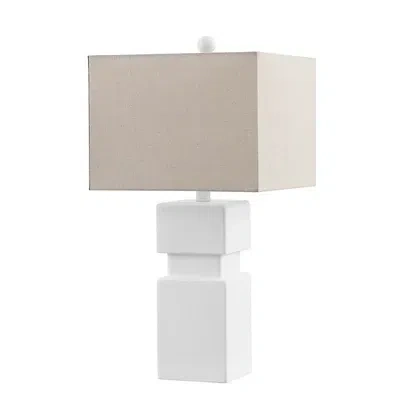 Kirkland's Square Stacked Zoe Table Lamp In White