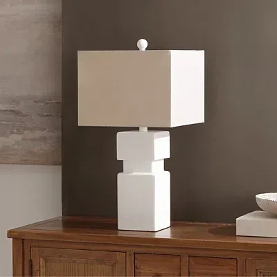Kirkland's Square Stacked Zoe Table Lamp In White