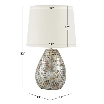 Kirkland's Mother Of Pearl Mosaic Lucila Table Lamp In White