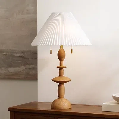 Kirkland's Stacked Double Pull Chain Table Lamp In Brown
