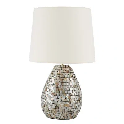 Kirkland's Mother Of Pearl Mosaic Lucila Table Lamp In White