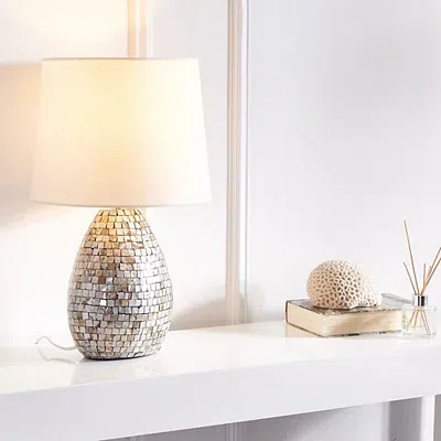 Kirkland's Mother Of Pearl Mosaic Lucila Table Lamp In White