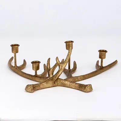 Kirkland's Deer Antler Taper Candle Holder Runner In Gold