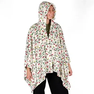 Kirkland's Multicolor Christmas Lights Cozy Open Poncho In Multi