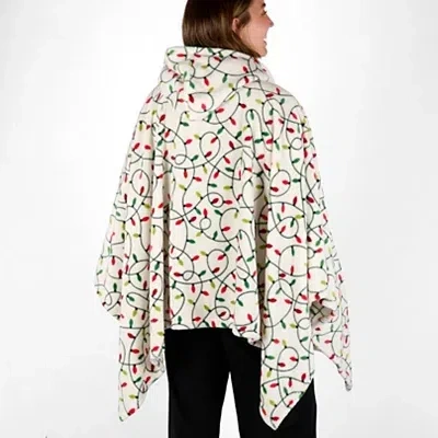 Kirkland's Multicolor Christmas Lights Cozy Open Poncho In Multi