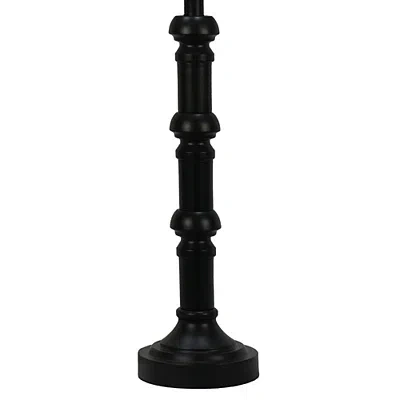 Kirkland's Satin Black Stacked Column Table Lamps In Multi