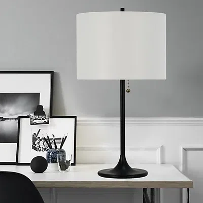 Kirkland's Metal Candlestick Table Lamp In White