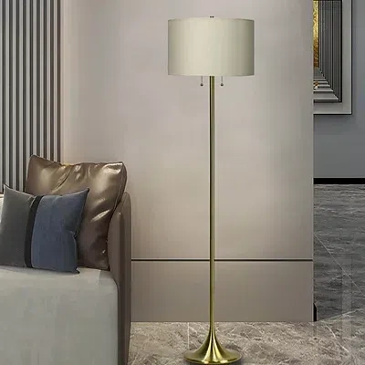 Kirkland's Soft Gold Metal Candlestick Floor Lamp In Multi