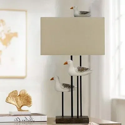 Kirkland's Floating Seagulls Table Lamp In Brown
