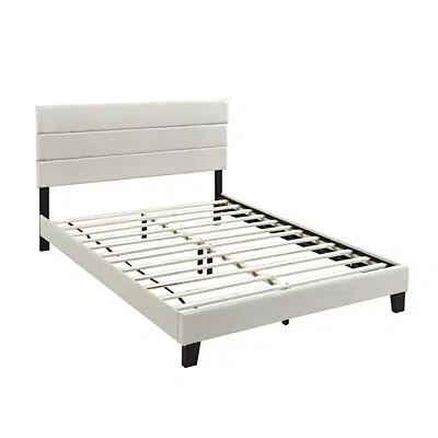Kirkland's Plush Linen Queen Platform Bed In White