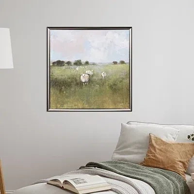 Kirkland's Sheep Pasture Framed Art Print In Green